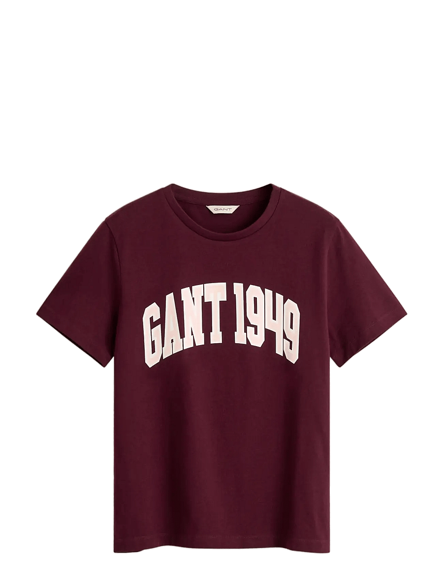 Gant - REG GRAPHIC SS T-SHIRT - t-shirts - darkened wine - 0