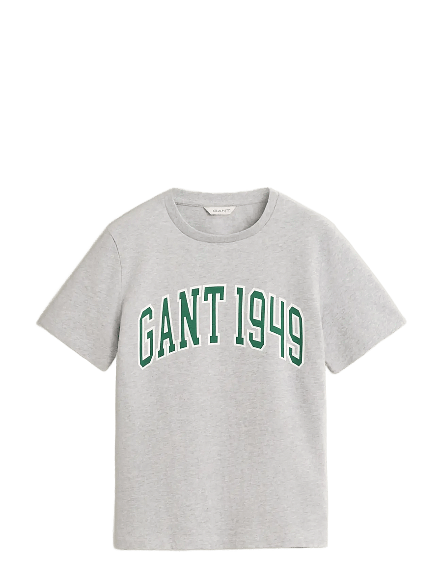 Gant - REG GRAPHIC SS T-SHIRT - t-särgid - light grey melange - 0