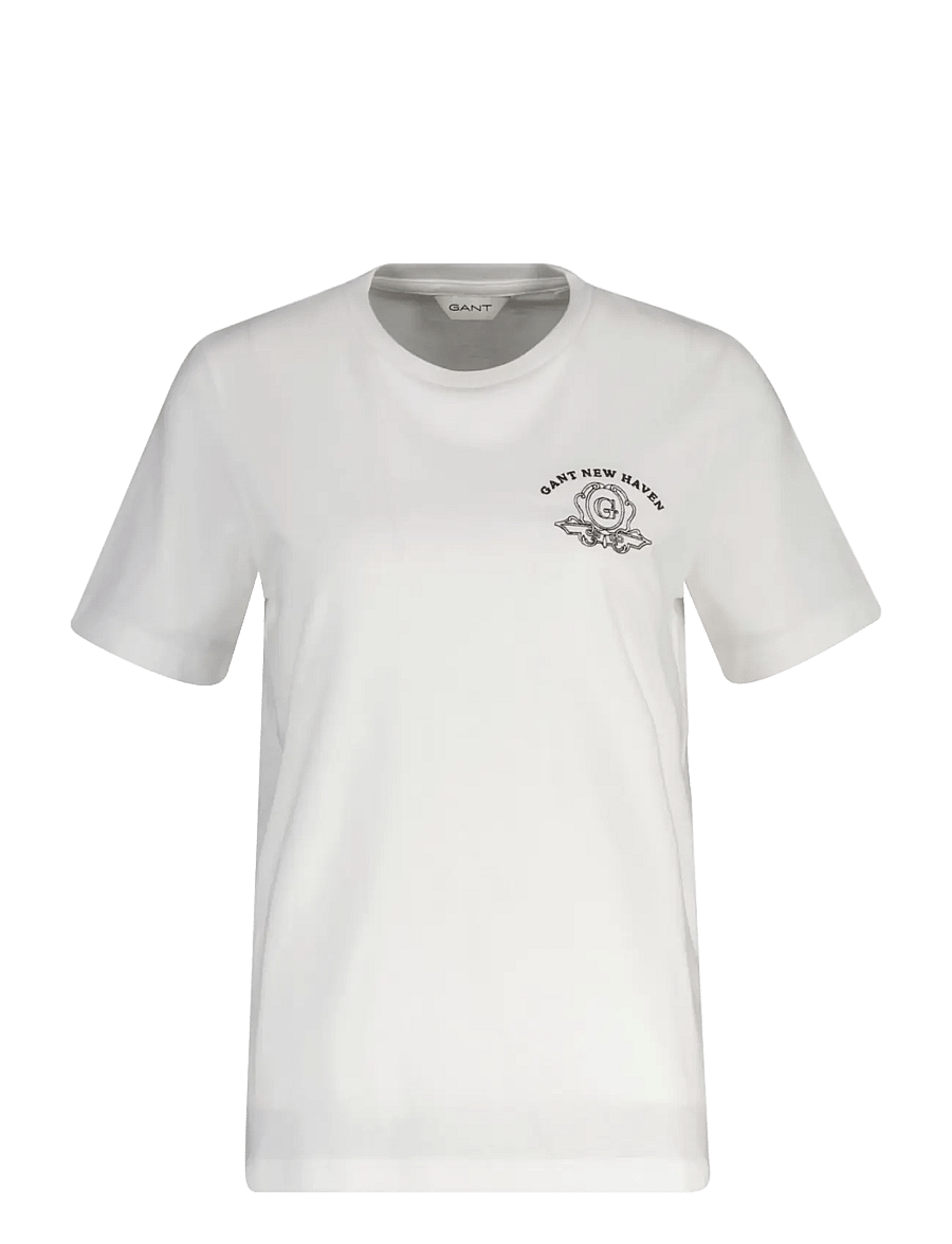 Gant - REG GRAPHIC SS T-SHIRT - t-shirts - white - 0