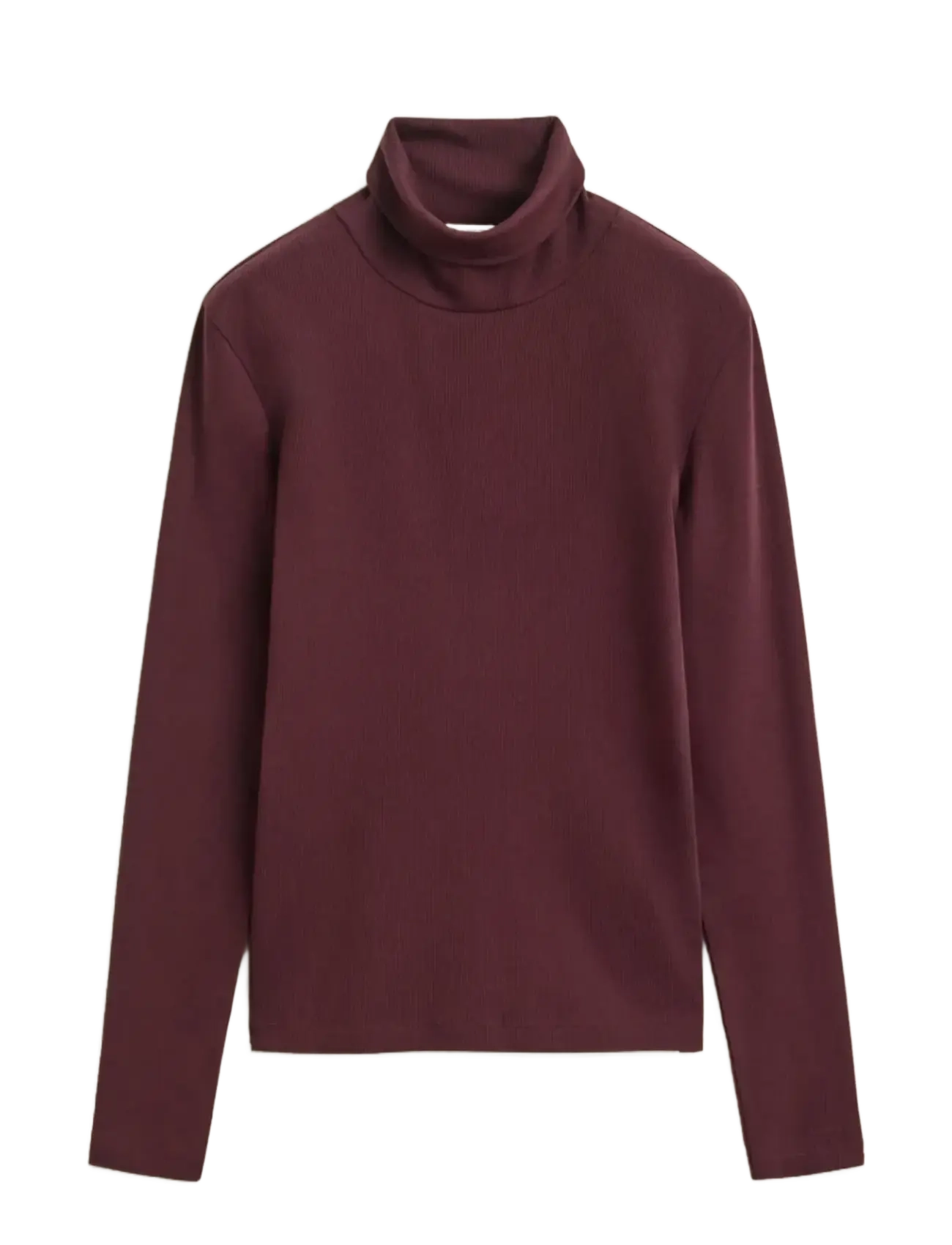 Gant SLIM RIBBED LS TURTLENECK - Kläder - DARKENED WINE / burgundy