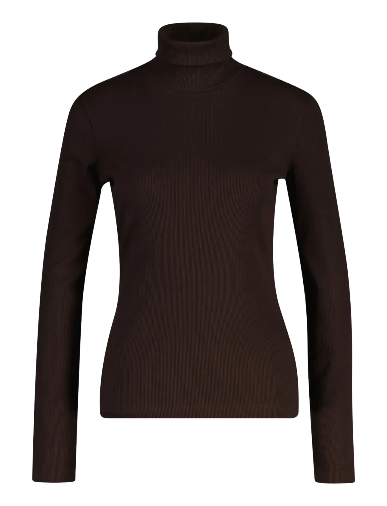 Gant SLIM RIBBED LS TURTLENECK - Inspiration - DEEP BROWN / brown