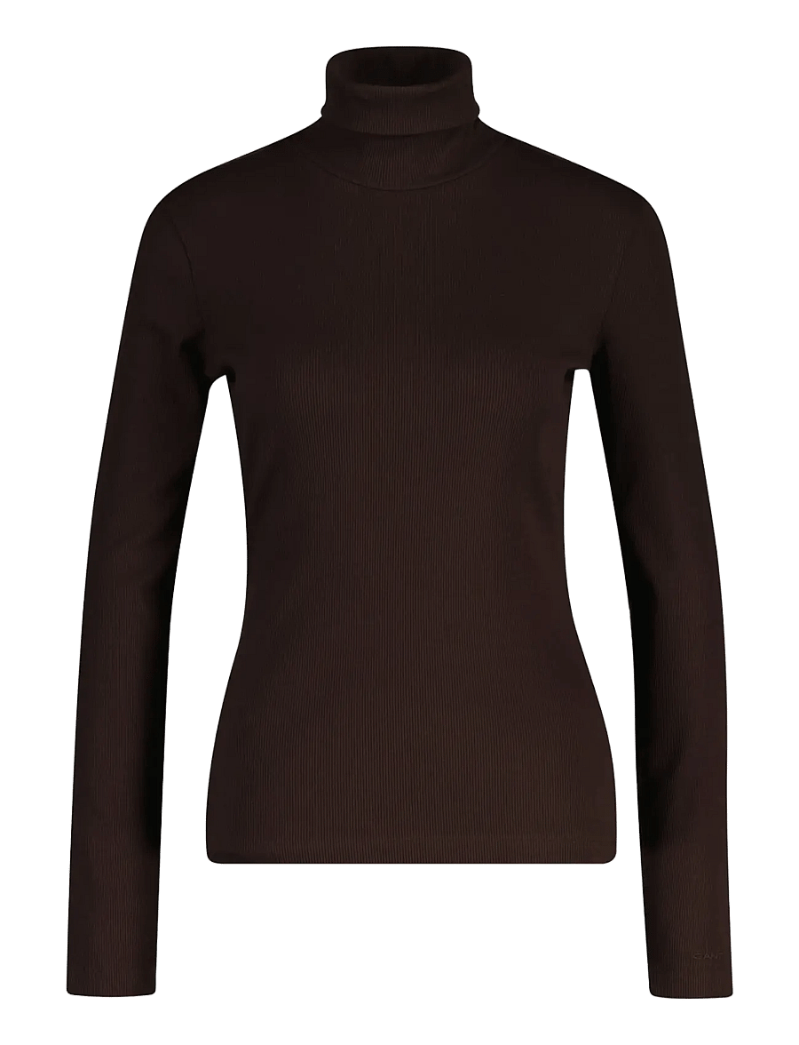 Gant - SLIM RIBBED LS TURTLENECK - rollkragenpullover - deep brown - 1