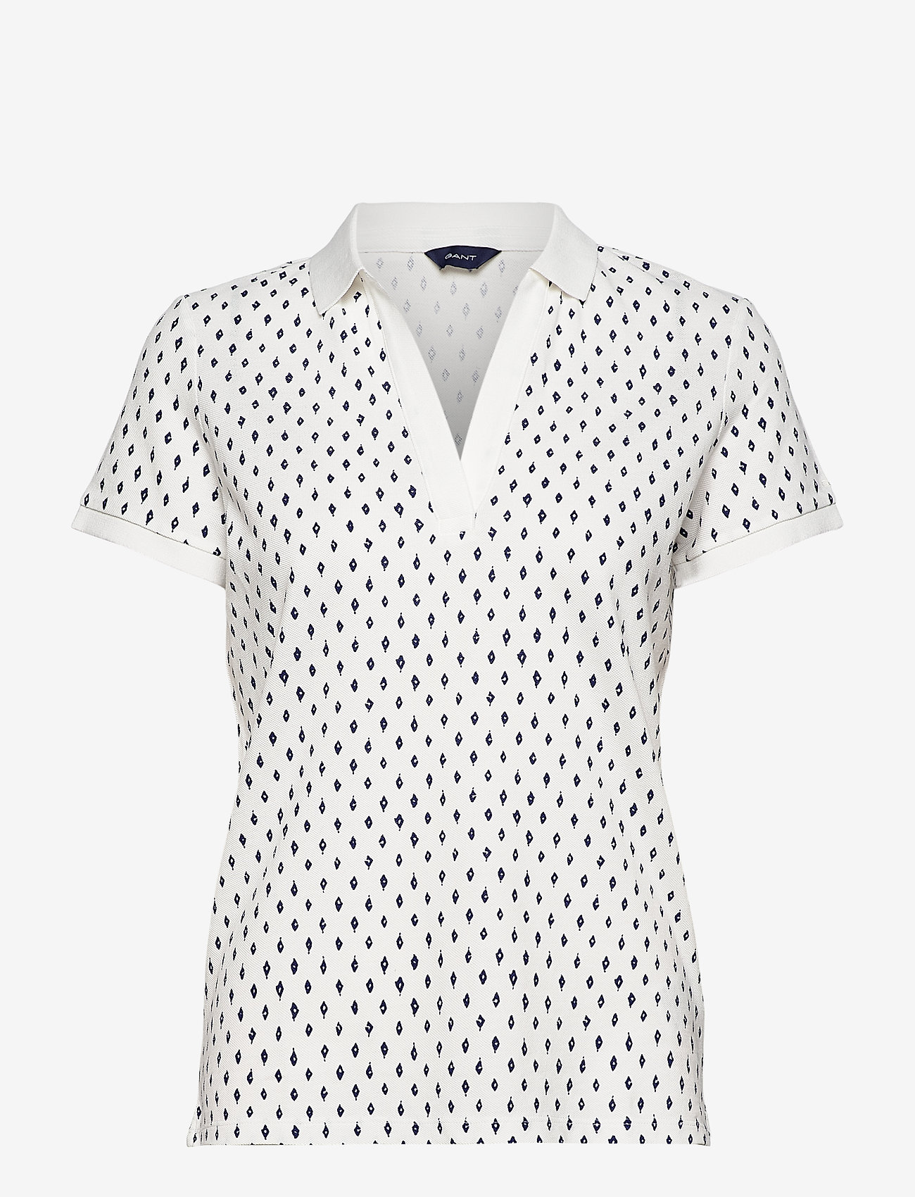 GANT - D1. DESERT JEWEL PRINT SS PIQUE - eggshell - 0
