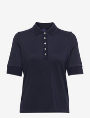 DETAIL COLLAR SS POLO PIQUE - EVENING BLUE