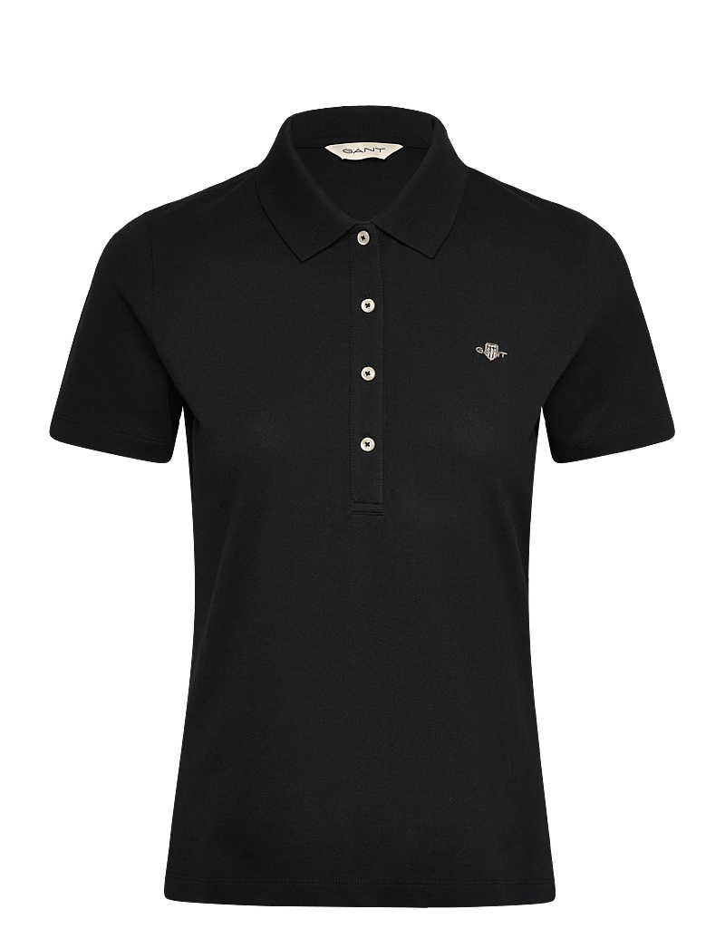 GANT - SLIM SHIELD SS PIQUE POLO - pikéer - black - 0