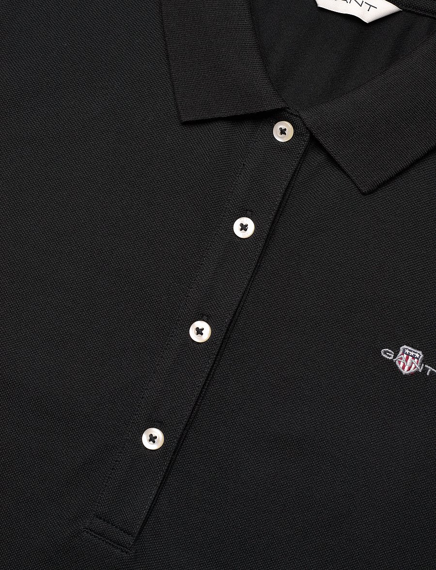 Gant - SLIM SHIELD SS PIQUE POLO - poloshirts - black - 2