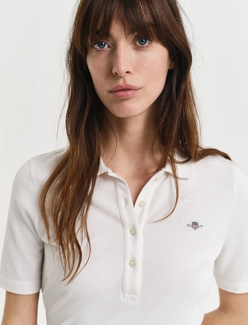GANT - SLIM SHIELD SS PIQUE POLO - pikéer - eggshell - 4