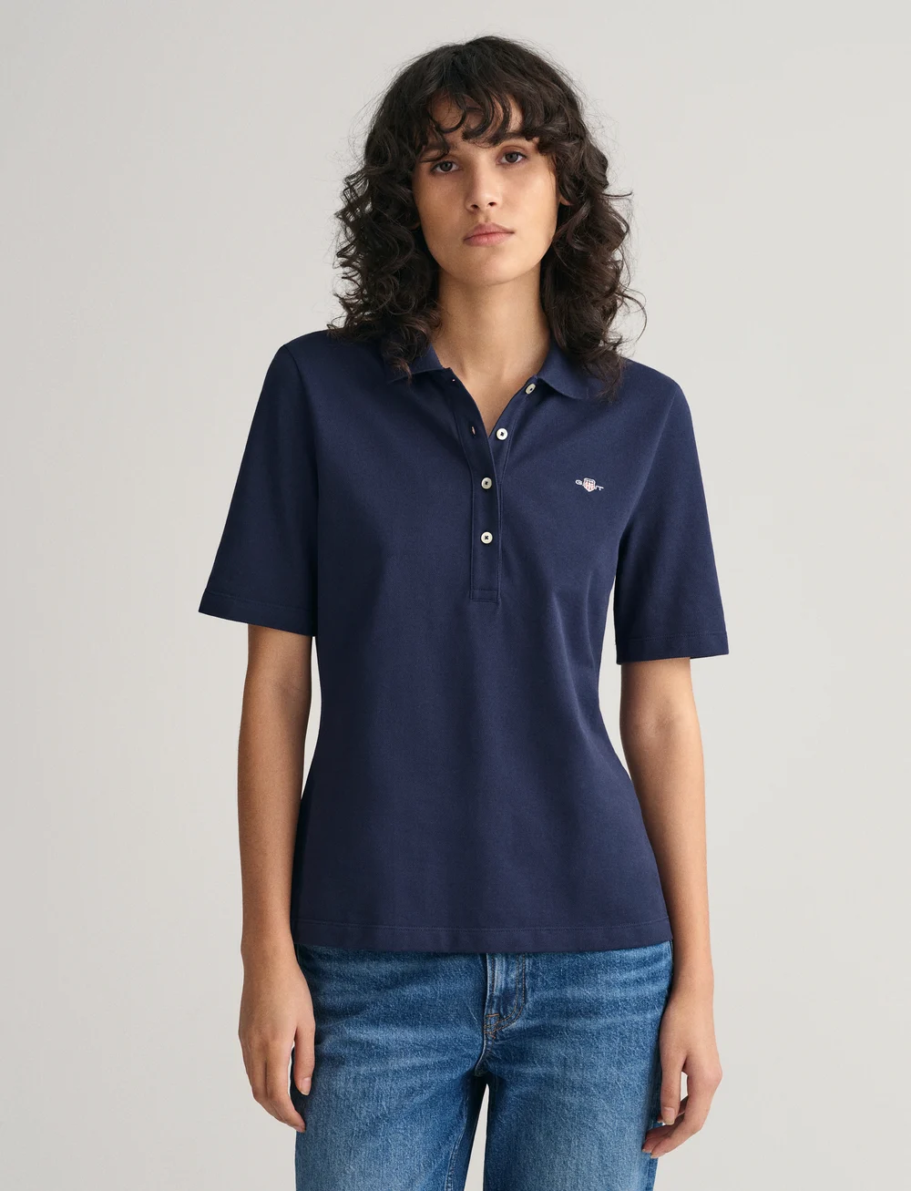 GANT - SLIM SHIELD SS PIQUE POLO - poloer - evening blue - 0