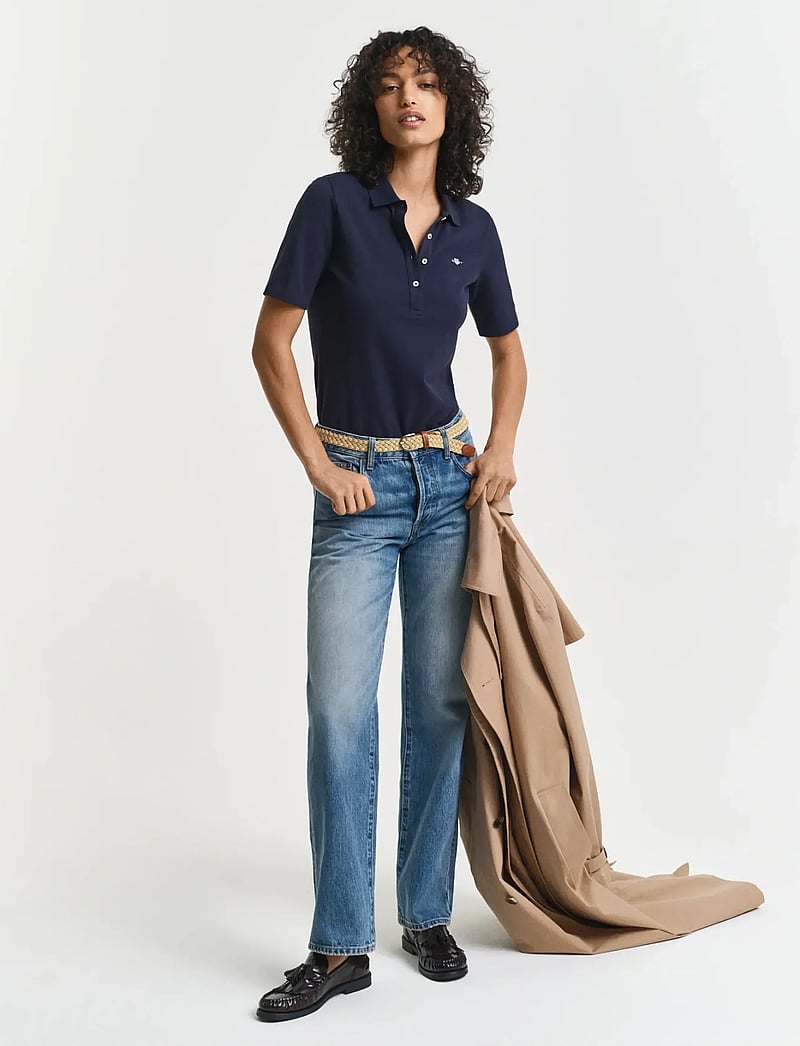 GANT - SLIM SHIELD SS PIQUE POLO - pikéer - evening blue - 4