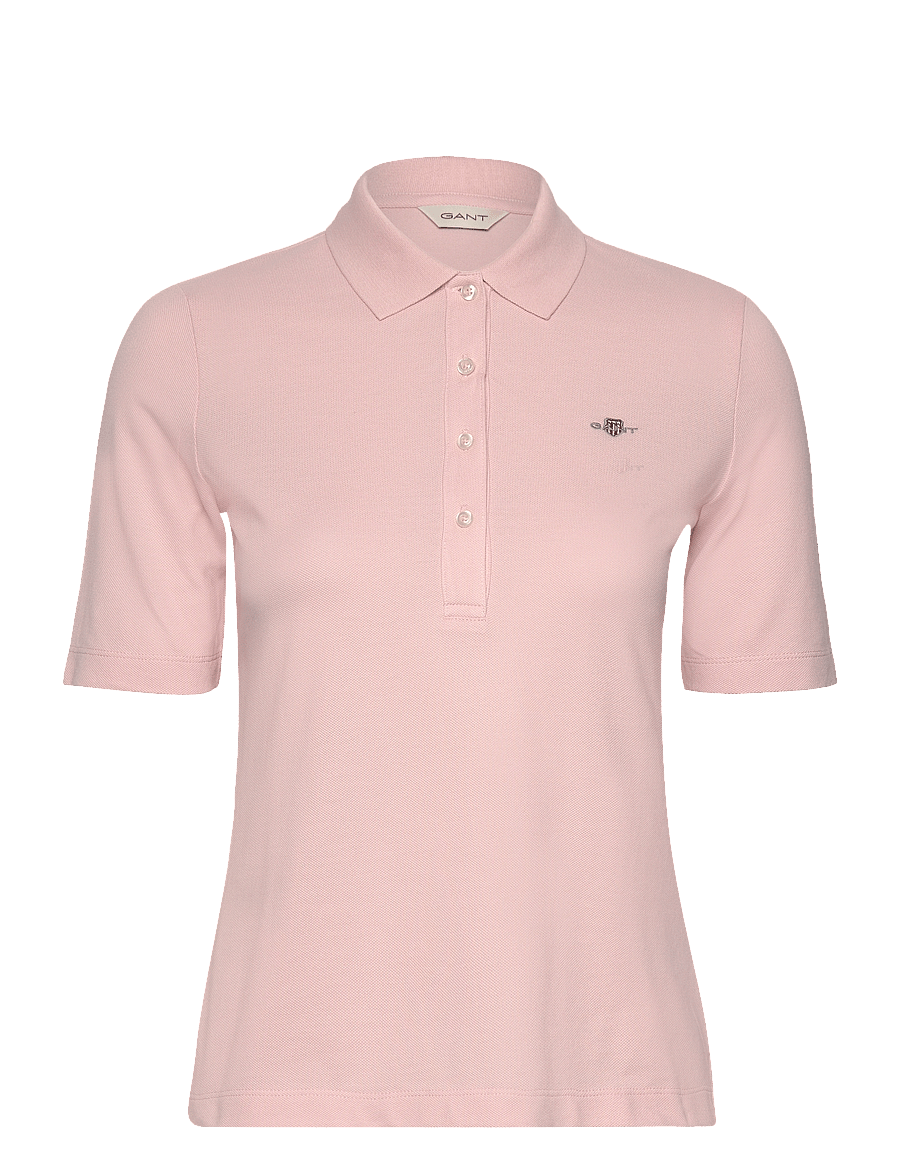 Gant - SLIM SHIELD SS PIQUE POLO - polos - faded pink - 0