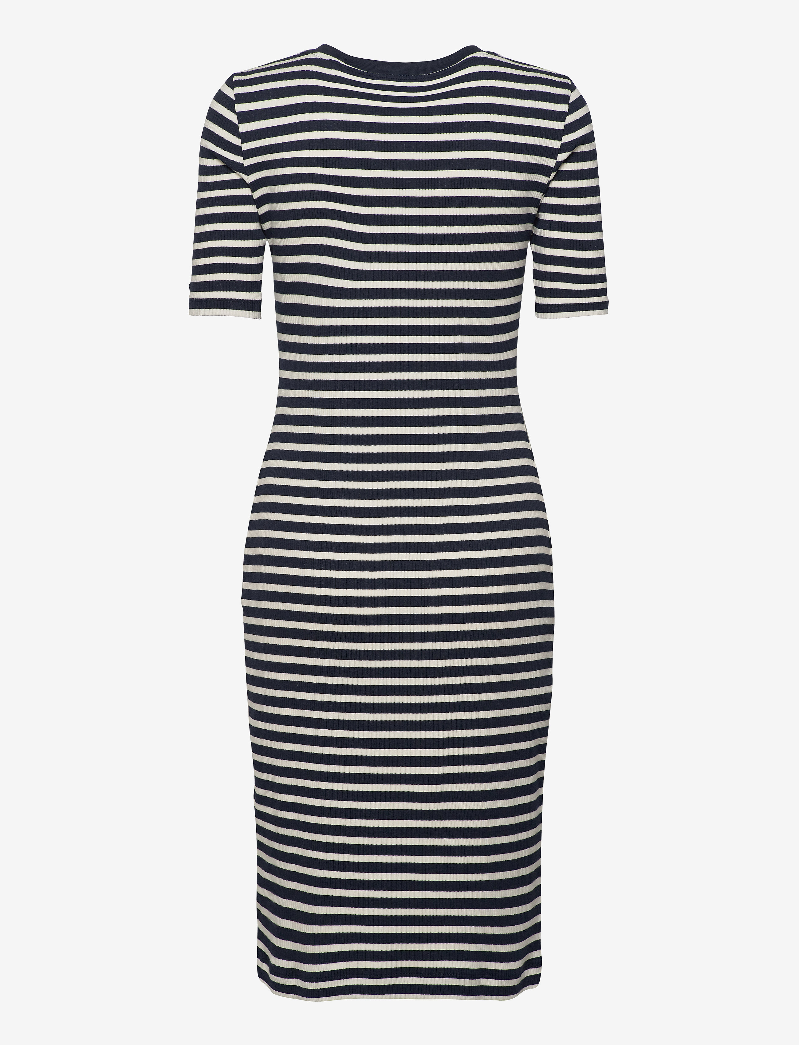 GANT - D1. STRIPED RIB JERSEY DRESS - evening blue - 1