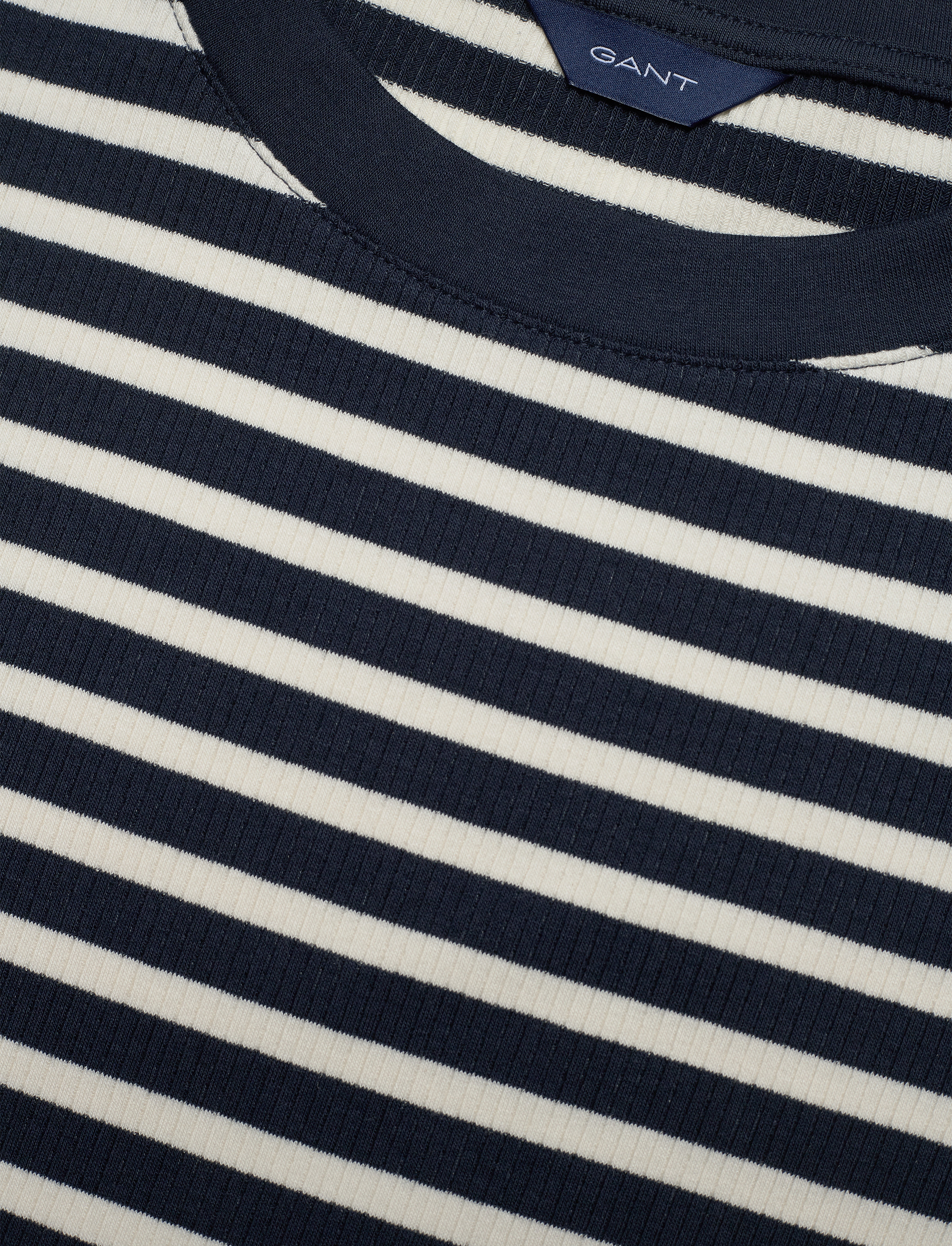 GANT - D1. STRIPED RIB JERSEY DRESS - evening blue - 2