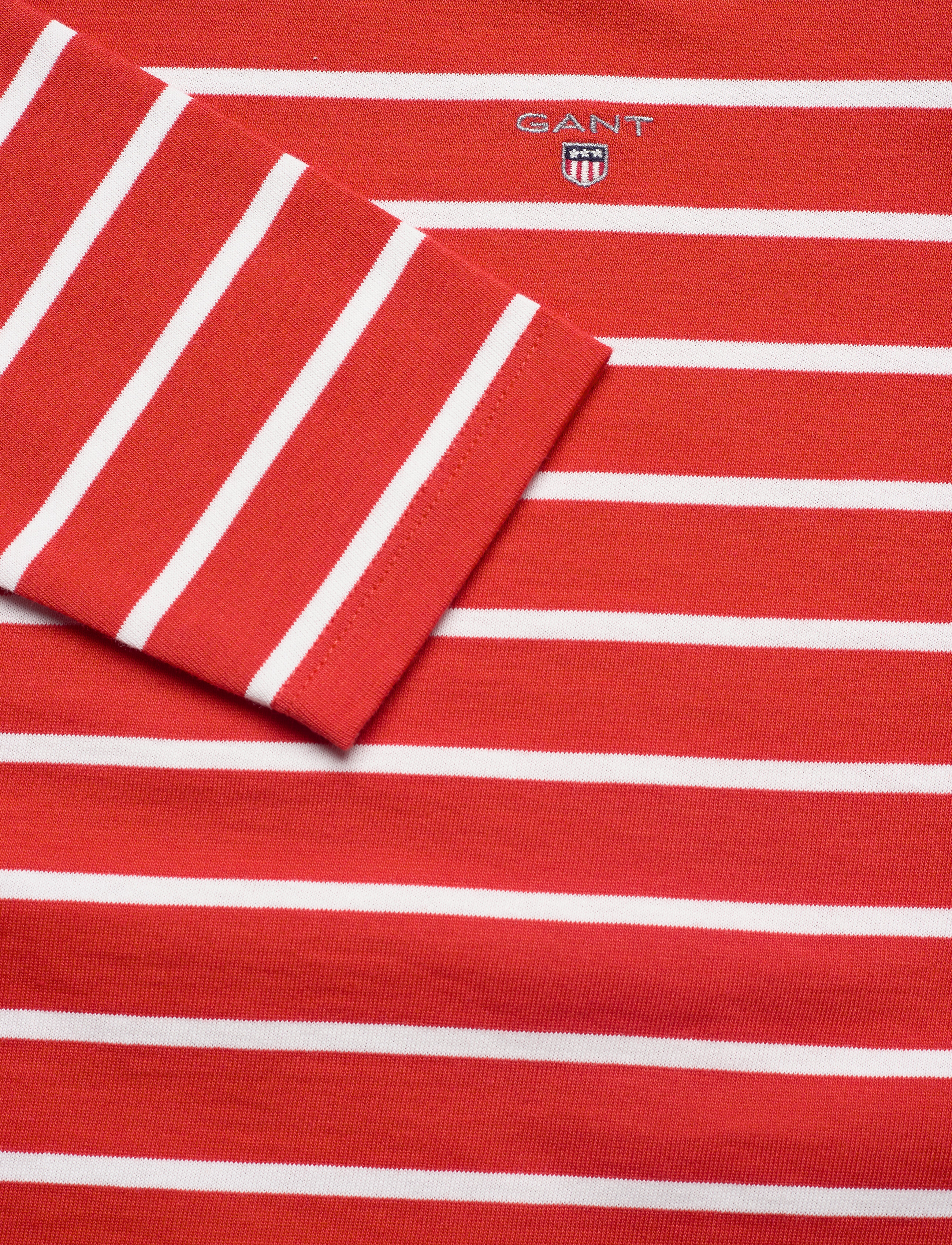 GANT - BRETON STRIPE BOATNECK JUMPER - blood orange - 3