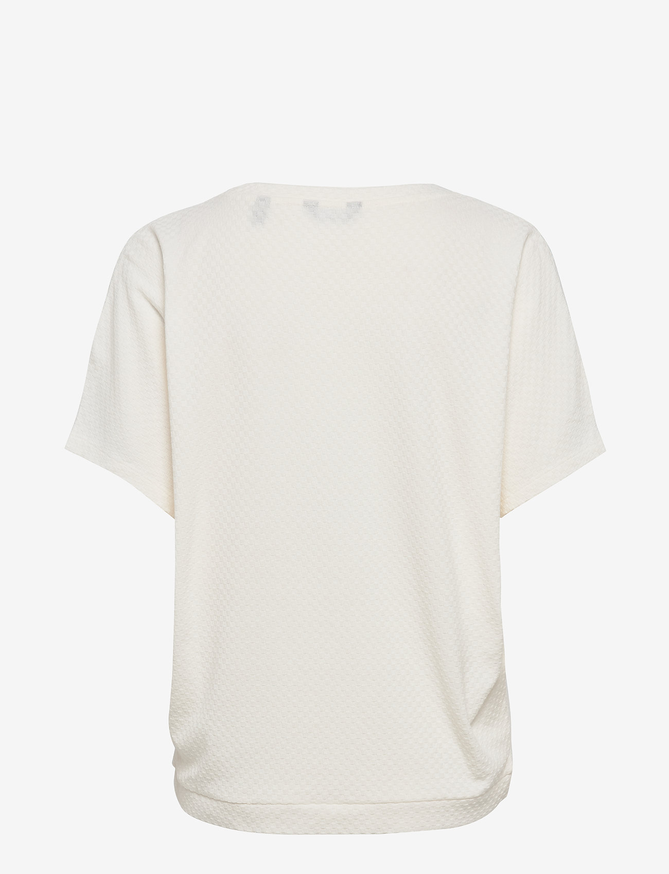 GANT - O1. SMALL SQUARE PATTERN C-NECK TOP - eggshell - 1