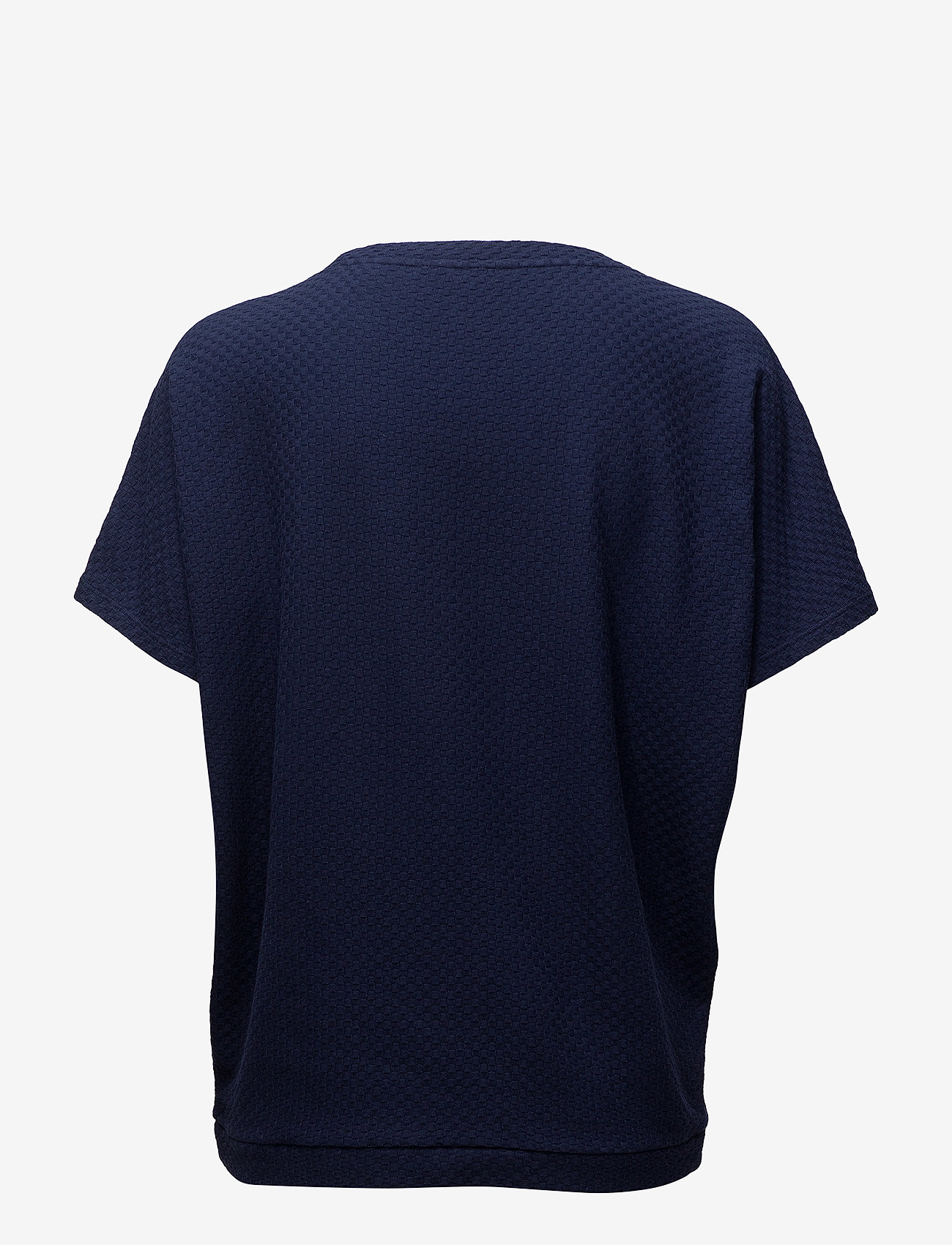 GANT - O1. SMALL SQUARE PATTERN C-NECK TOP - evening blue - 1