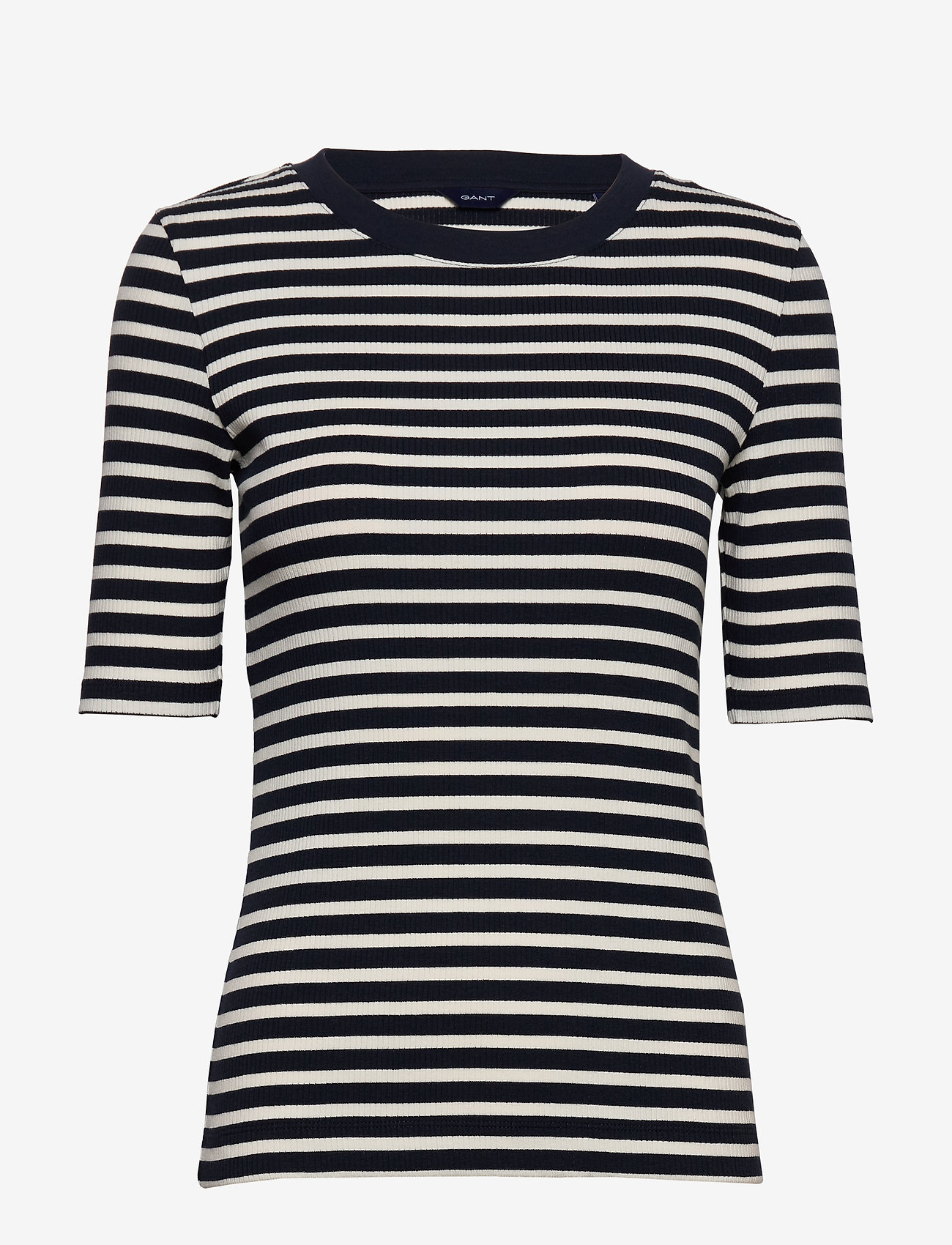 GANT - D1. STRIPED RIB SS TOP - evening blue - 0