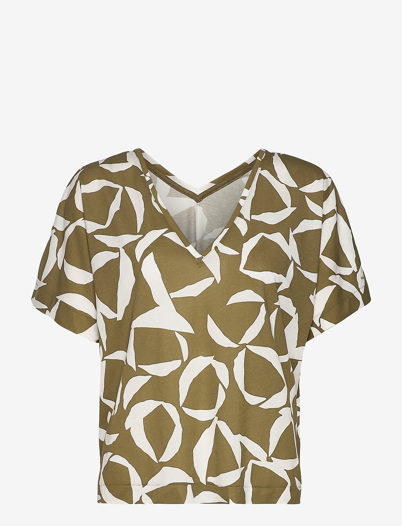 D1. CRESENT BLOOM SS TOP - OLIVE GREEN