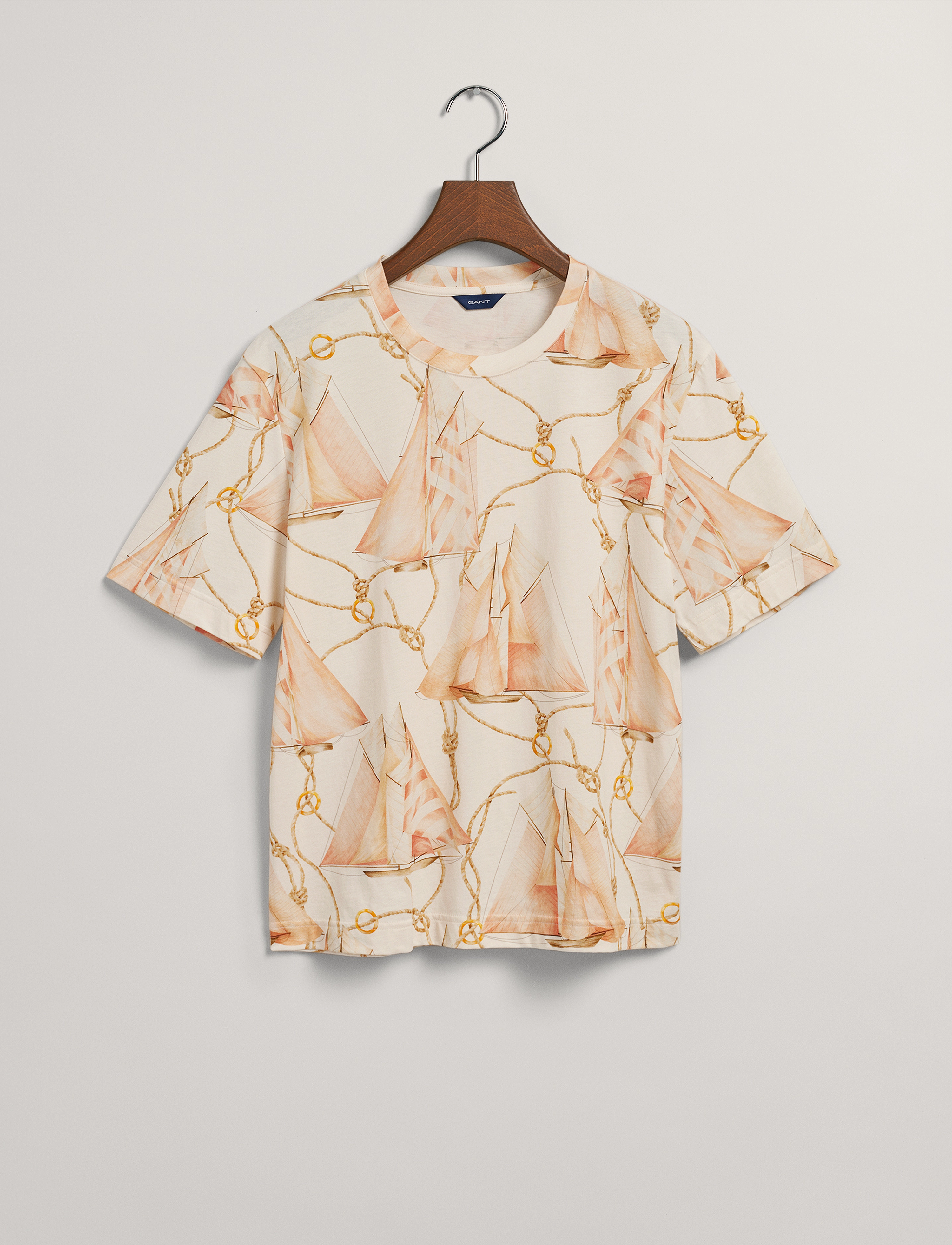 GANT - SAILING PRINT SS T-SHIRT - cream - 3