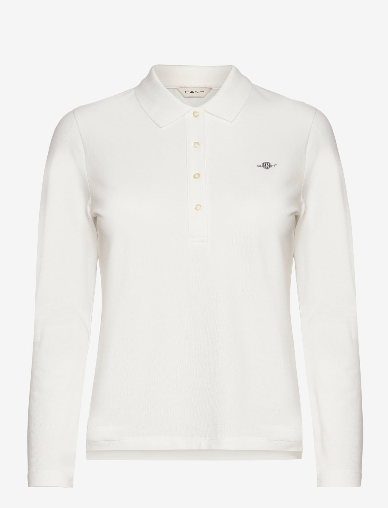 Gant - SLIM SHIELD LS PIQUE POLO - poloer - eggshell - 0