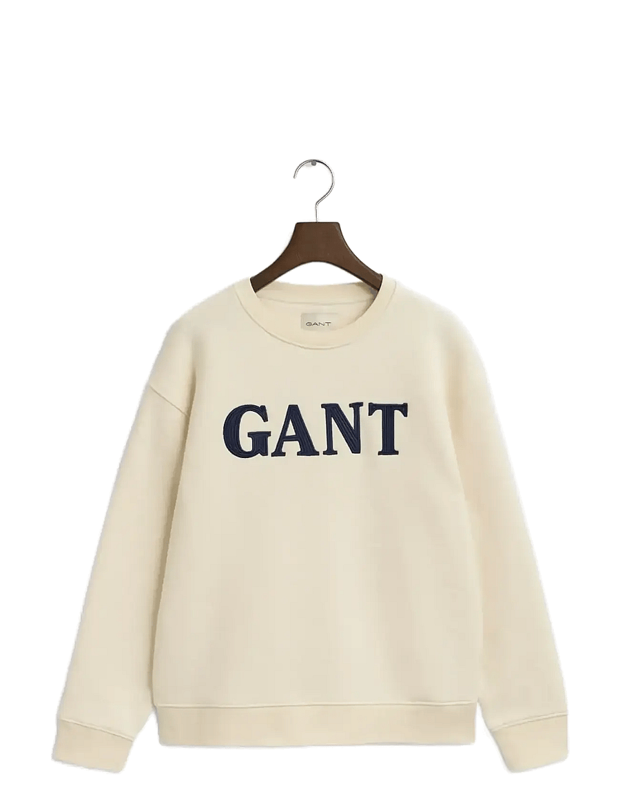Gant - GRAPHIC C-NECK SWEAT - sweatshirts - cream - 1