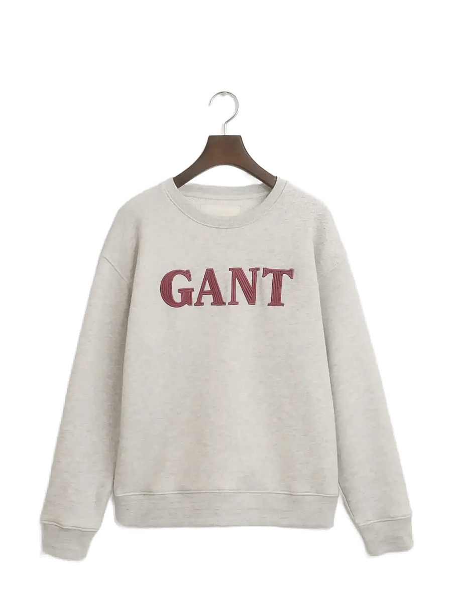 Gant - GRAPHIC C-NECK SWEAT - mode trends - light grey melange - 1