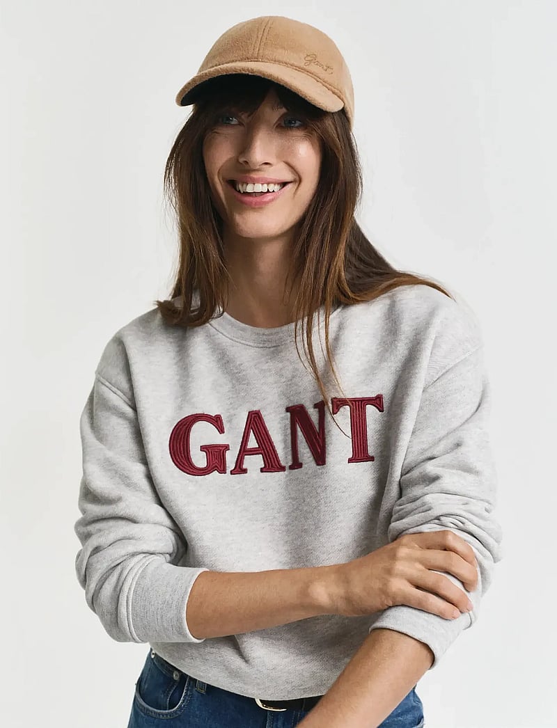 GANT - GRAPHIC C-NECK SWEAT - modetrender - light grey melange - 0