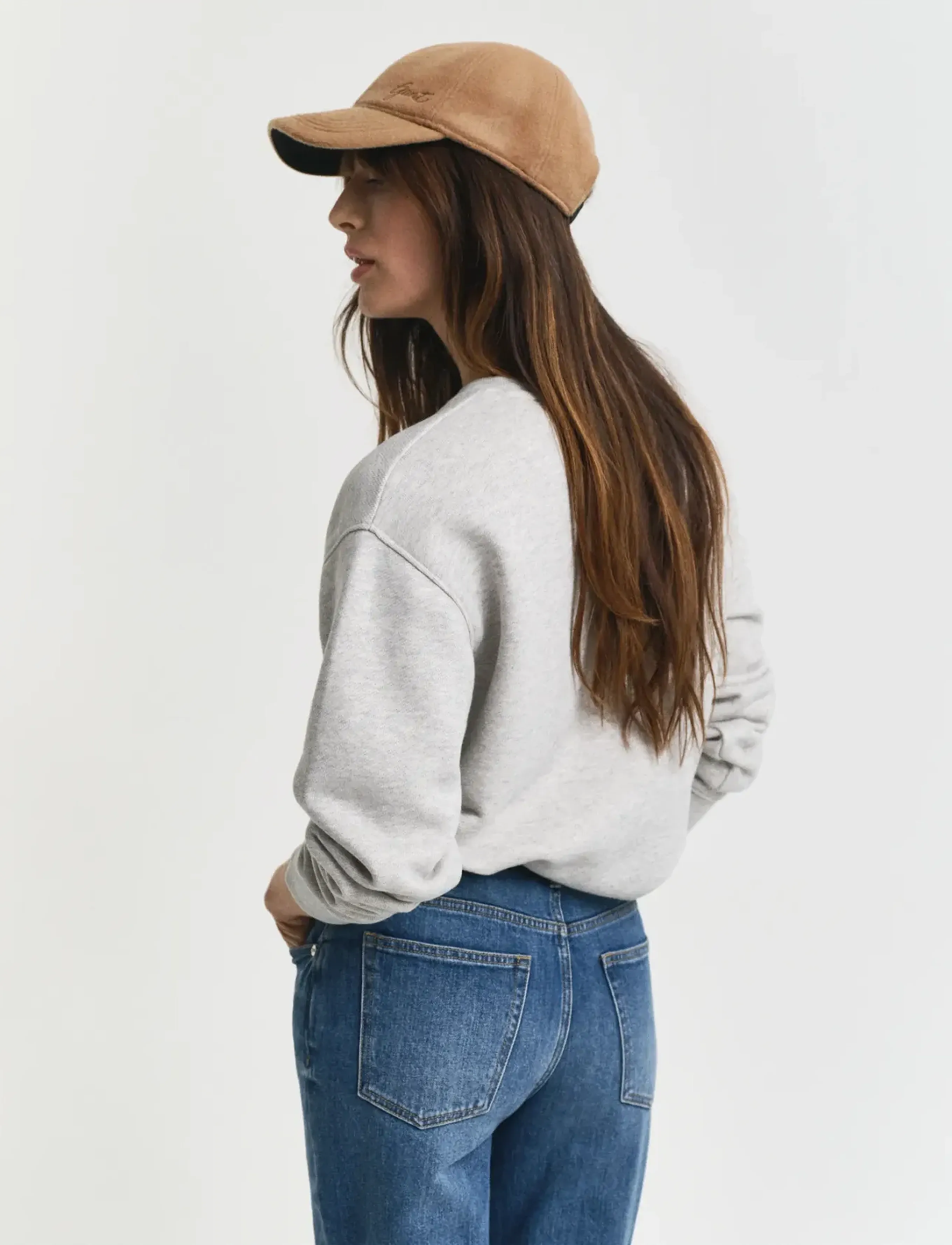 Gant - GRAPHIC C-NECK SWEAT - sweatshirts & hættetrøjer - light grey melange - 3
