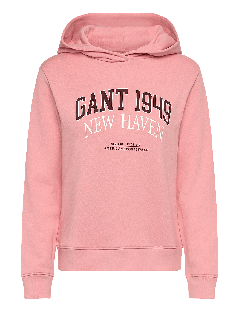 GANT - REG ARCH PRINT HOODIE - hættetrøjer - summer rose - 0