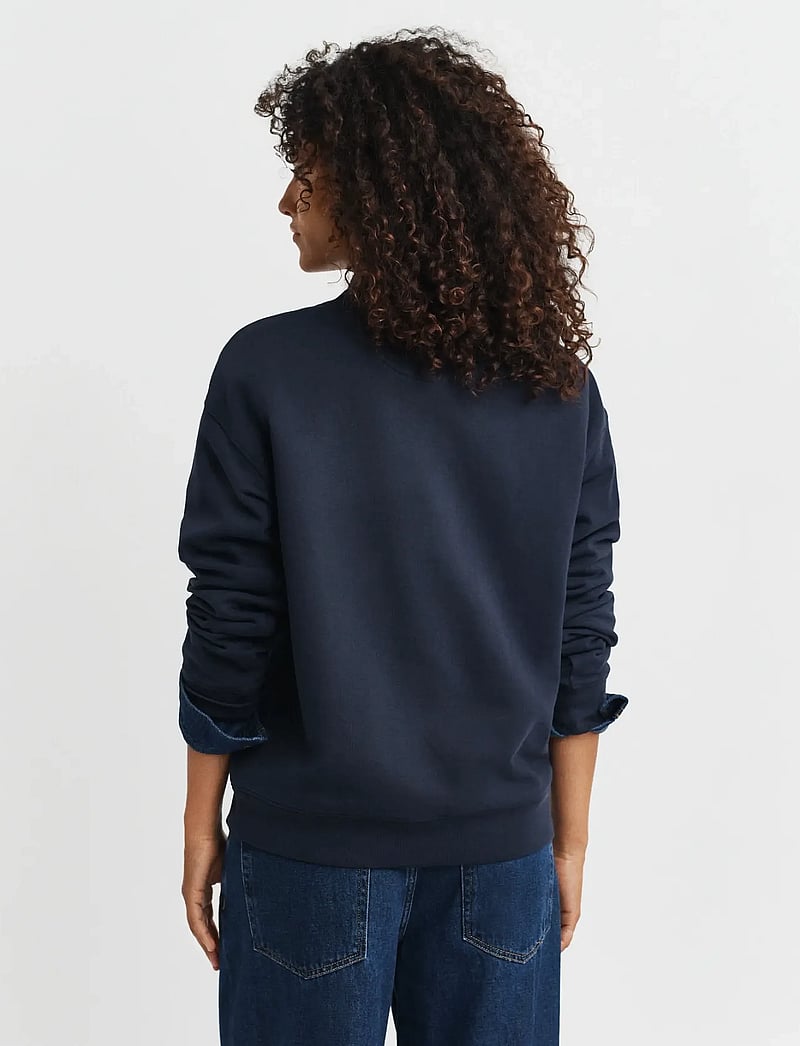 GANT - CREST C-NECK SWEAT - modetrender - evening blue - 2