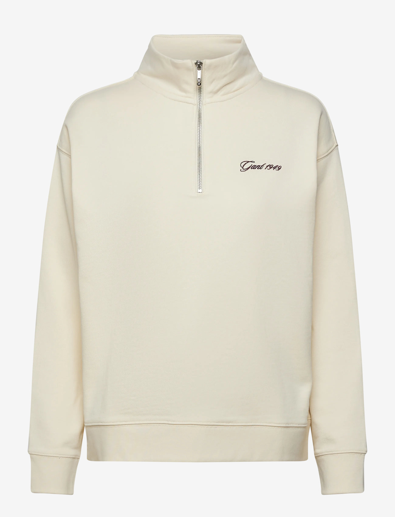 GANT - SCRIPT HALF ZIP SWEAT - modetrender - cream - 0