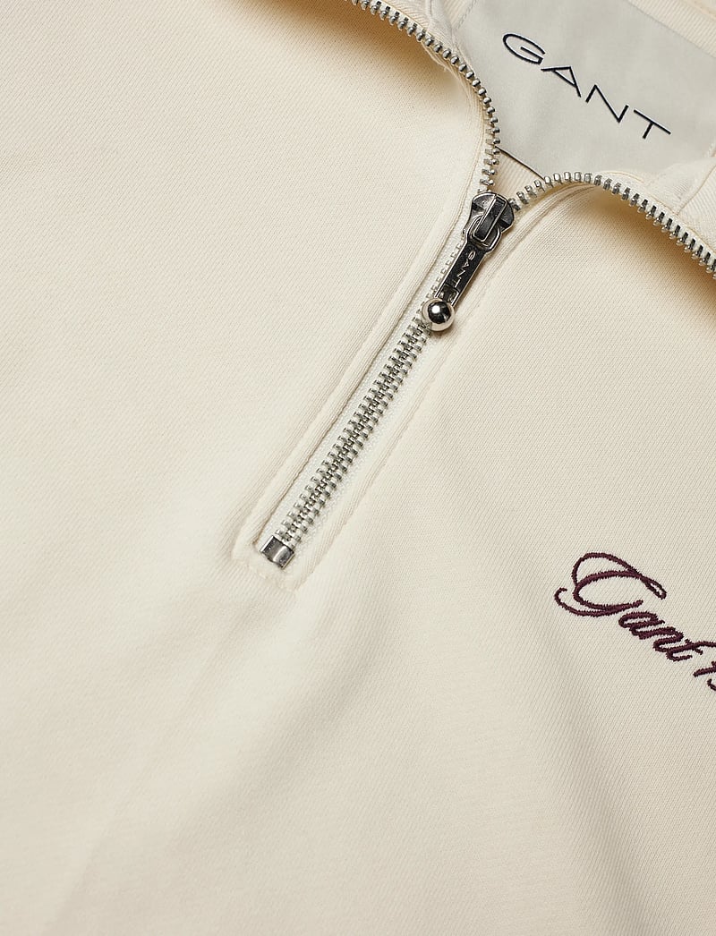 GANT - SCRIPT HALF ZIP SWEAT - mode trends - cream - 2