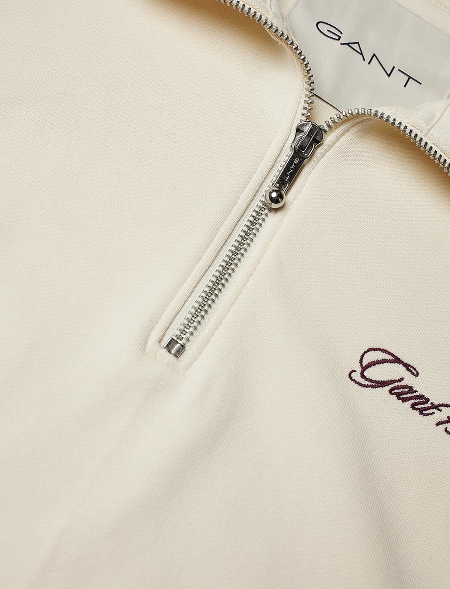 Gant - SCRIPT HALF ZIP SWEAT - modetrender - cream - 2