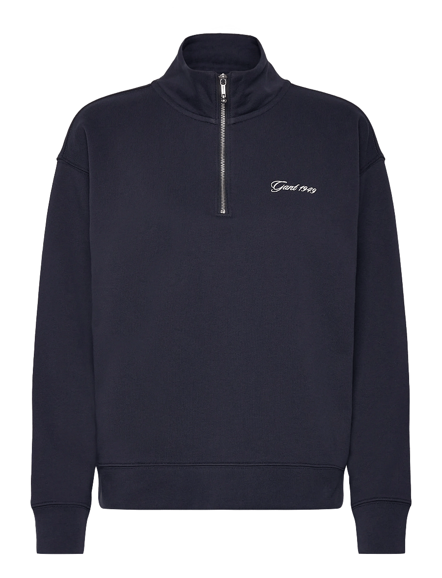 Gant - SCRIPT HALF ZIP SWEAT - sweatshirts - evening blue - 0
