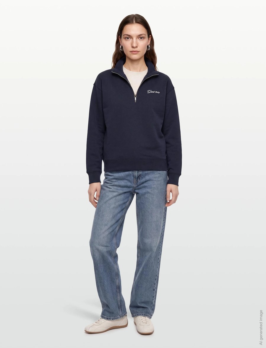 Gant - SCRIPT HALF ZIP SWEAT - mode trends - evening blue - 0