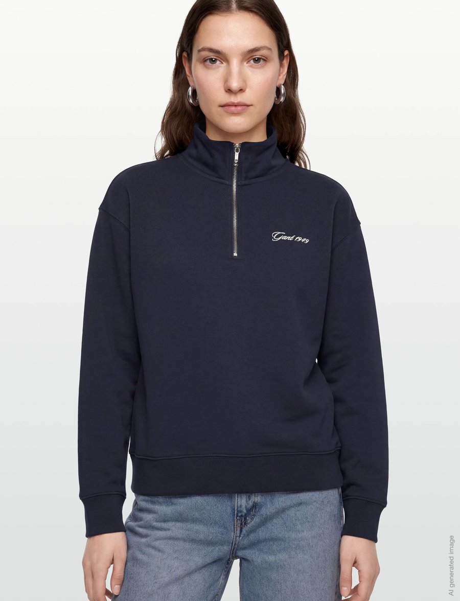 Gant - SCRIPT HALF ZIP SWEAT - mode trends - evening blue - 3