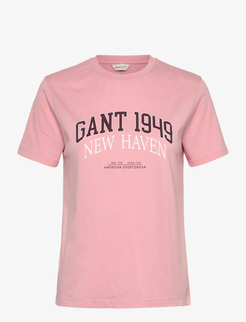 GANT - REG COTTON ARCH PRINT SS T-SHIRT - t-shirts - summer rose - 0