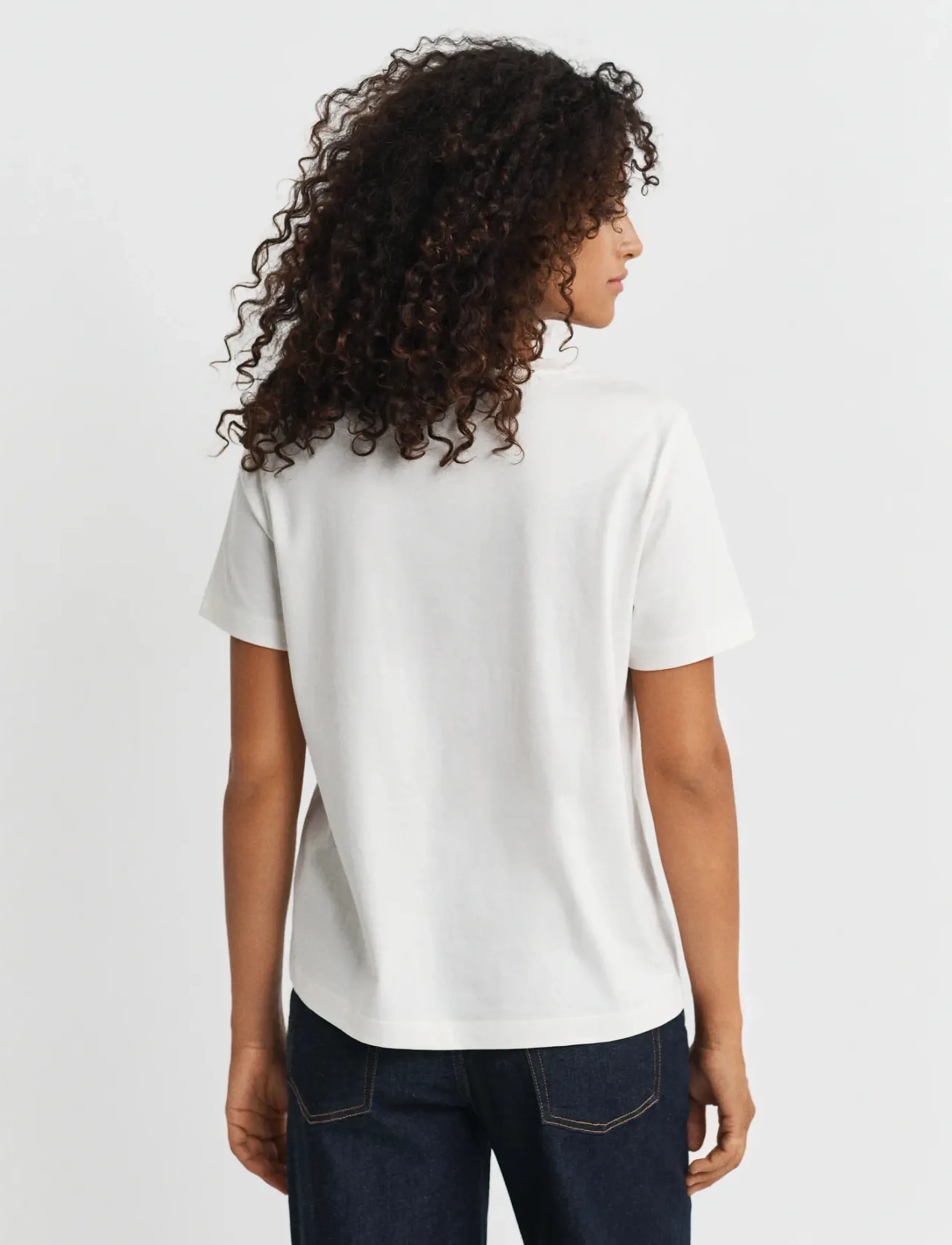 Gant - REG COTTON CREST SS T-SHIRT - t-shirts - eggshell - 2