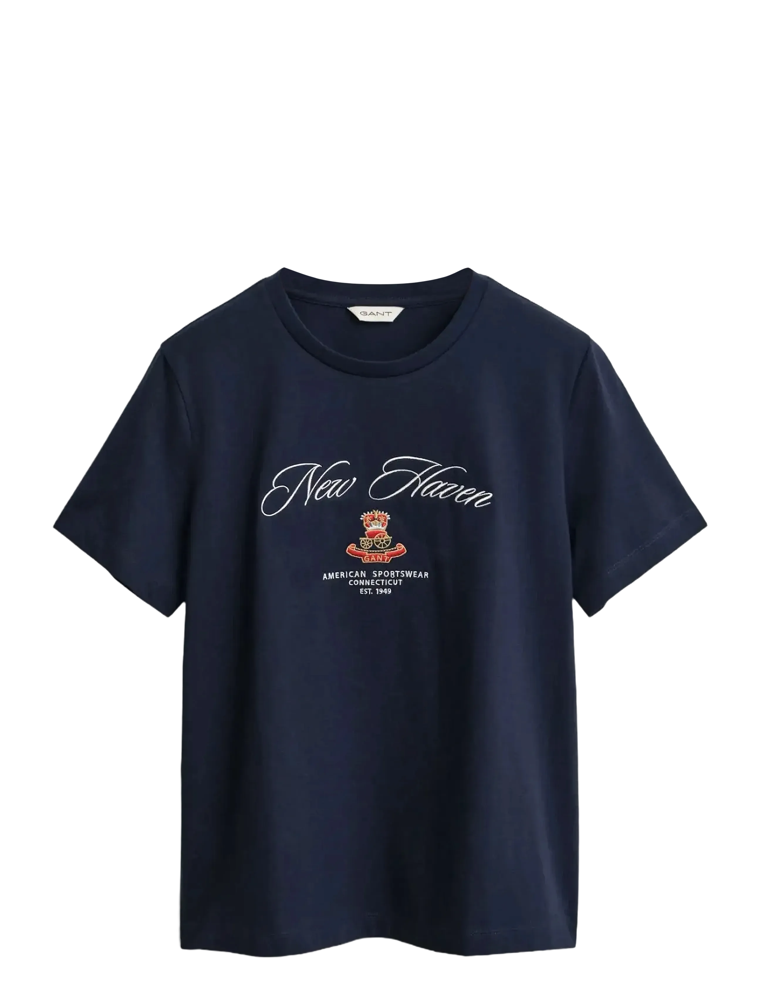 Gant REG COTTON CREST SS T-SHIRT - Tøj - EVENING BLUE / undefined