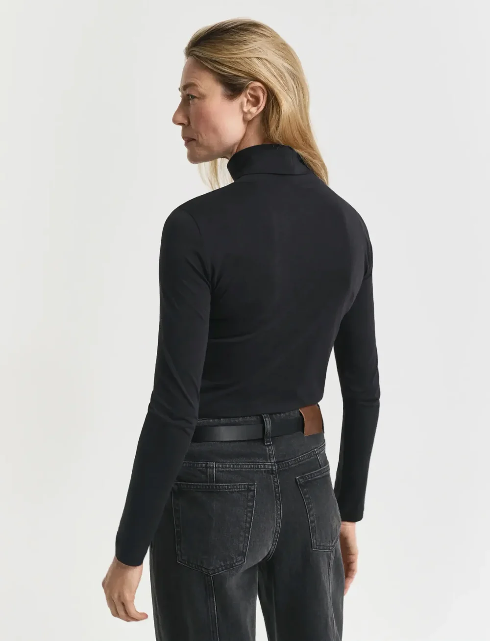 GANT - LIGHT COTTON LS TURTLENECK - polotröjor - black - 2