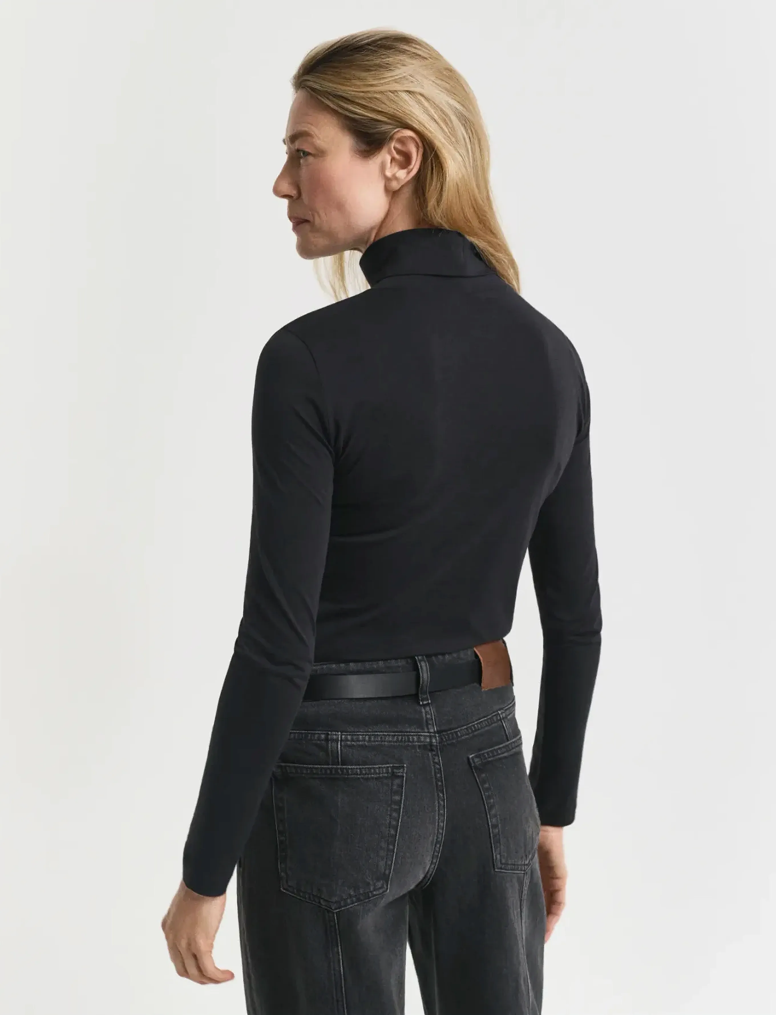 Gant - LIGHT COTTON LS TURTLENECK - rollkragenpullover - black - 2