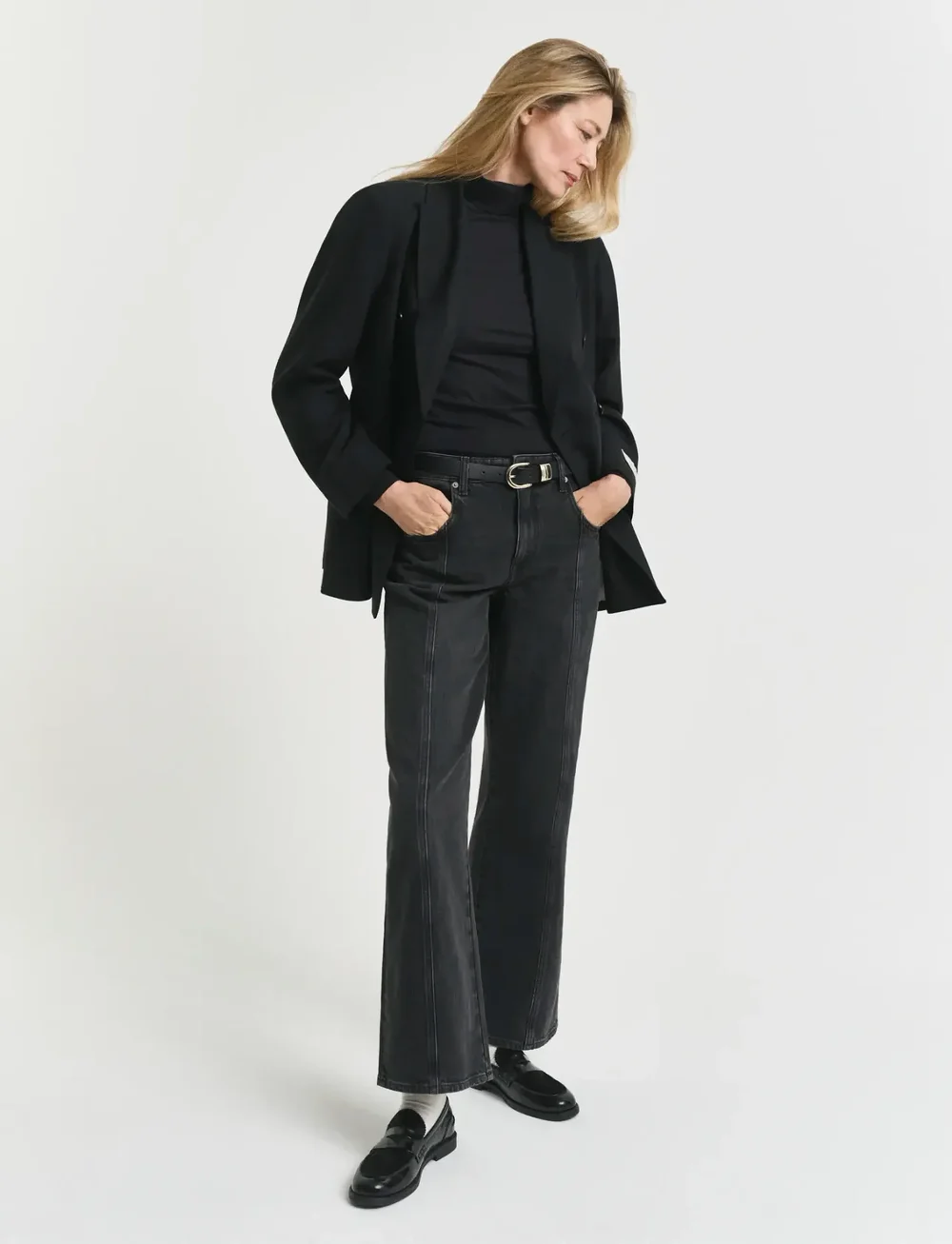 GANT - LIGHT COTTON LS TURTLENECK - polotröjor - black - 4