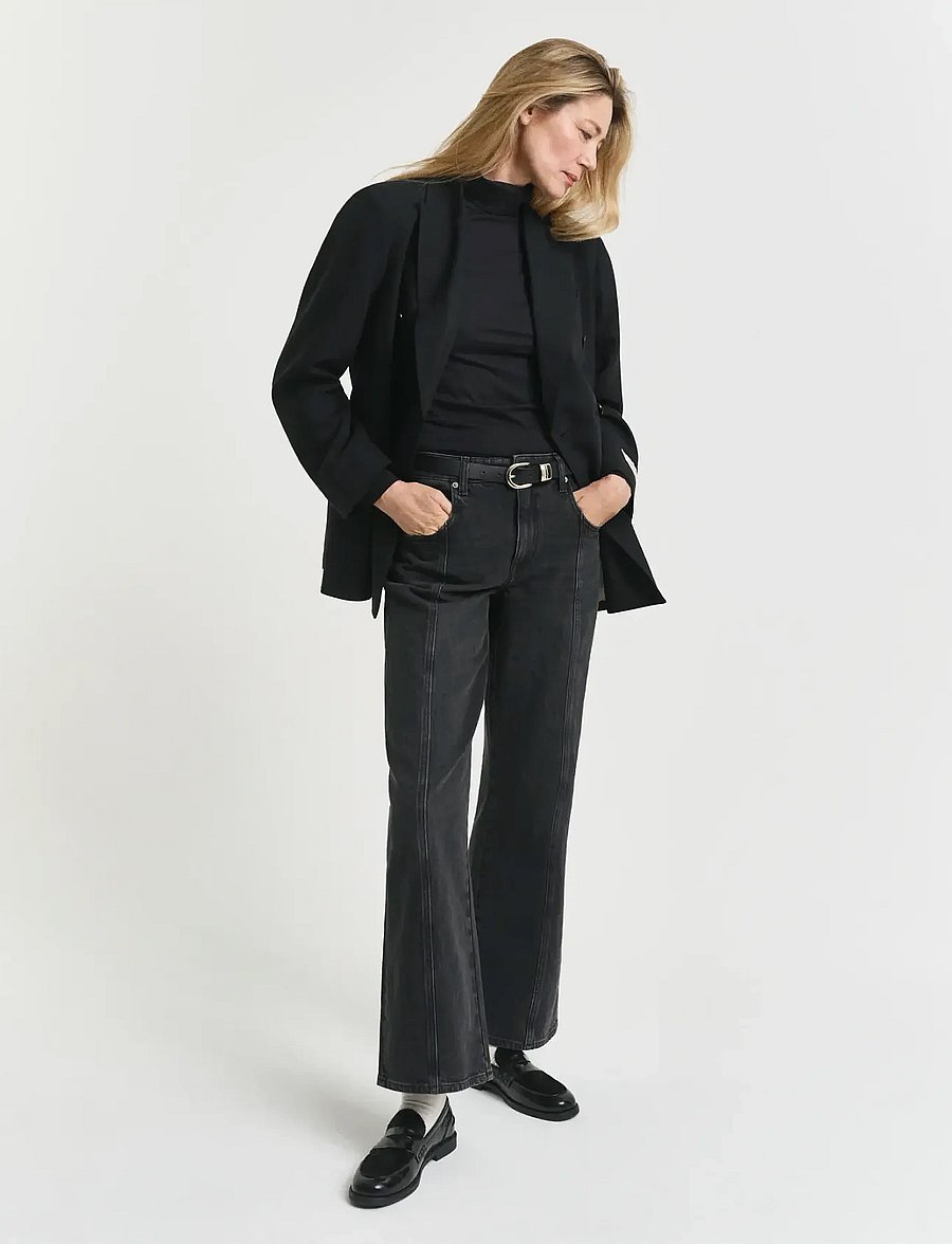 Gant - LIGHT COTTON LS TURTLENECK - rollkragenpullover - black - 4