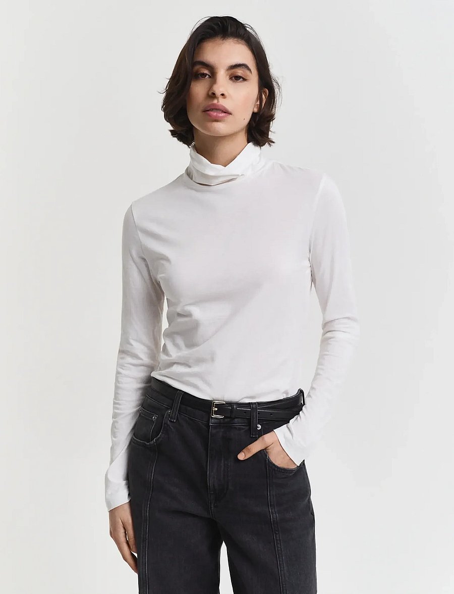 Gant - LIGHT COTTON LS TURTLENECK - pooloneuleet - eggshell - 0