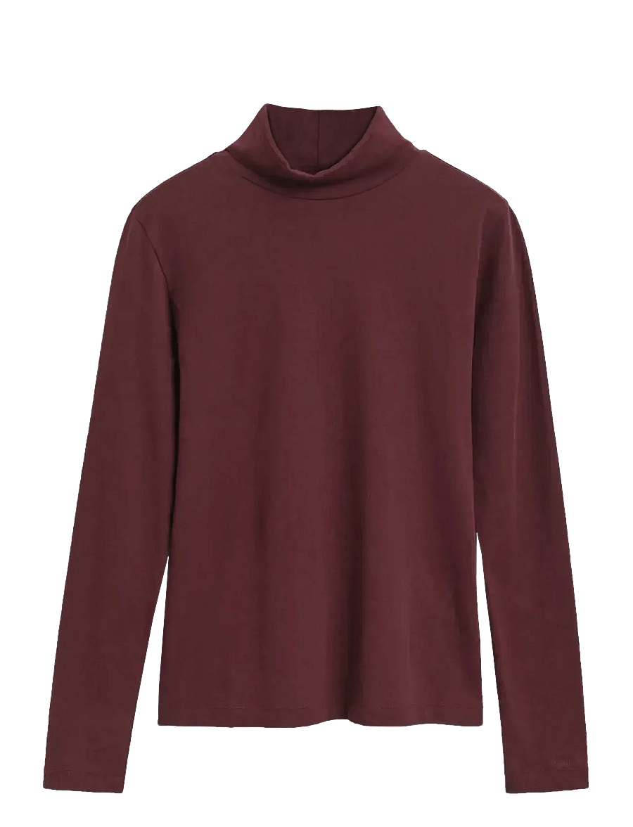 Gant - LIGHT COTTON LS TURTLENECK - polotröjor - plum wine - 1