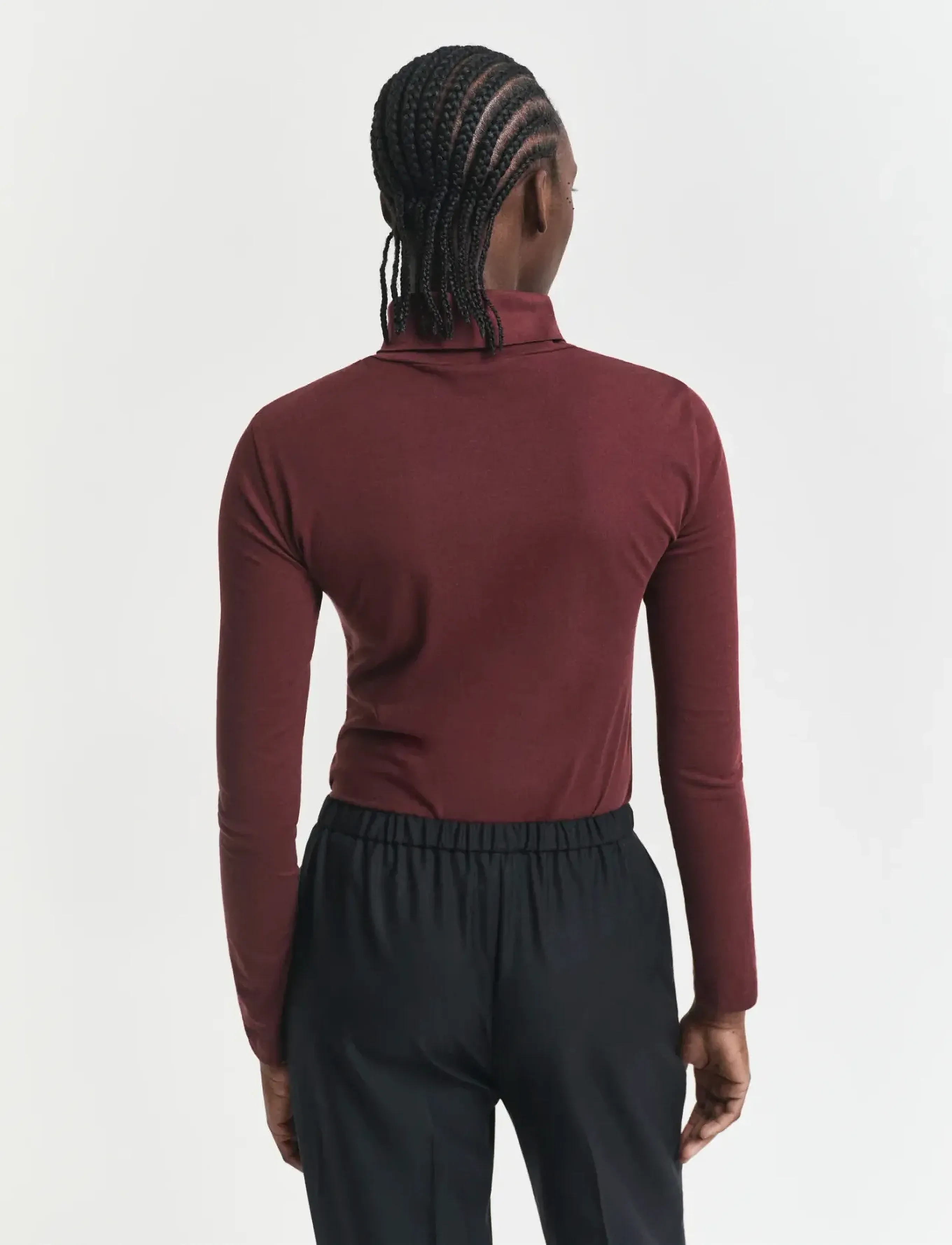 Gant - LIGHT COTTON LS TURTLENECK - turtlenecks - plum wine - 2