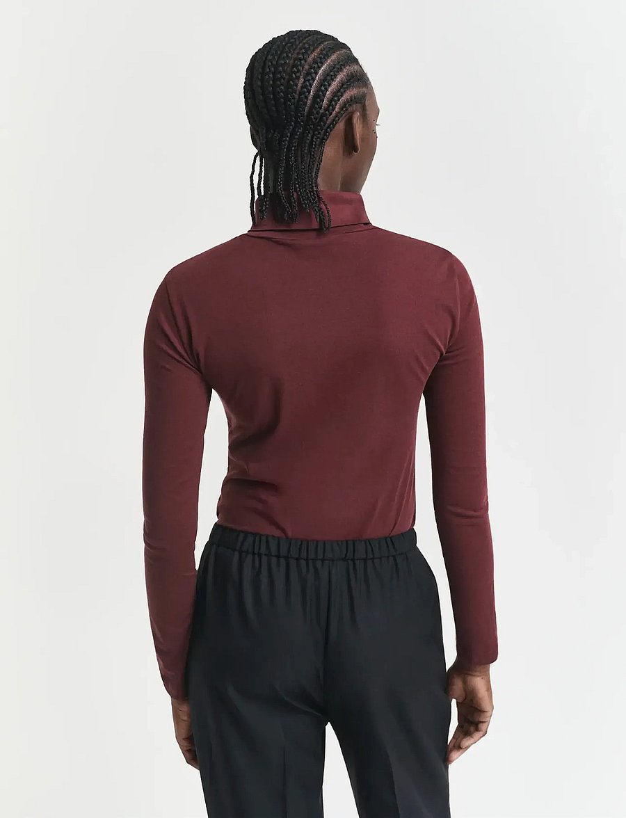 Gant - LIGHT COTTON LS TURTLENECK - polotröjor - plum wine - 2
