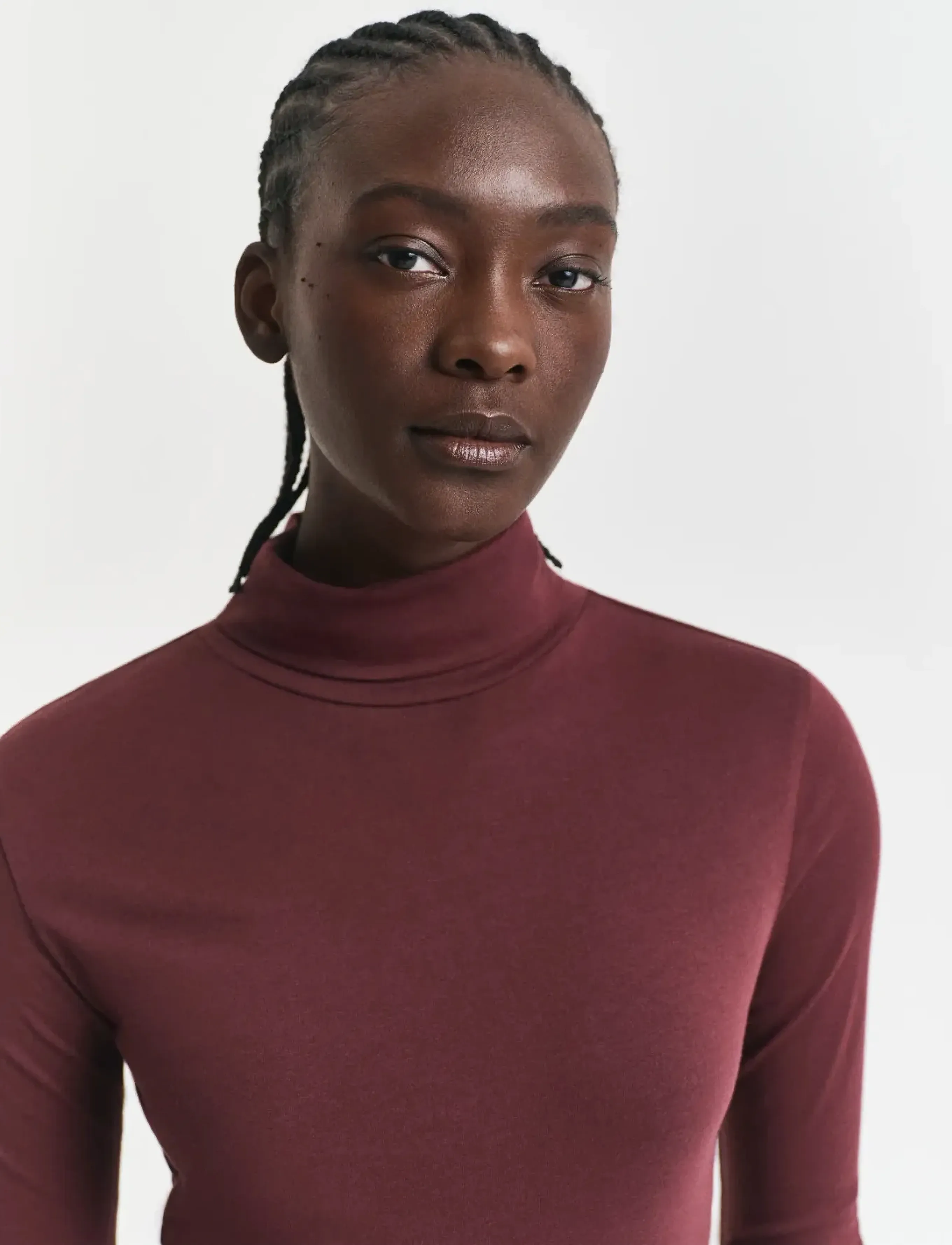 Gant - LIGHT COTTON LS TURTLENECK - turtlenecks - plum wine - 3