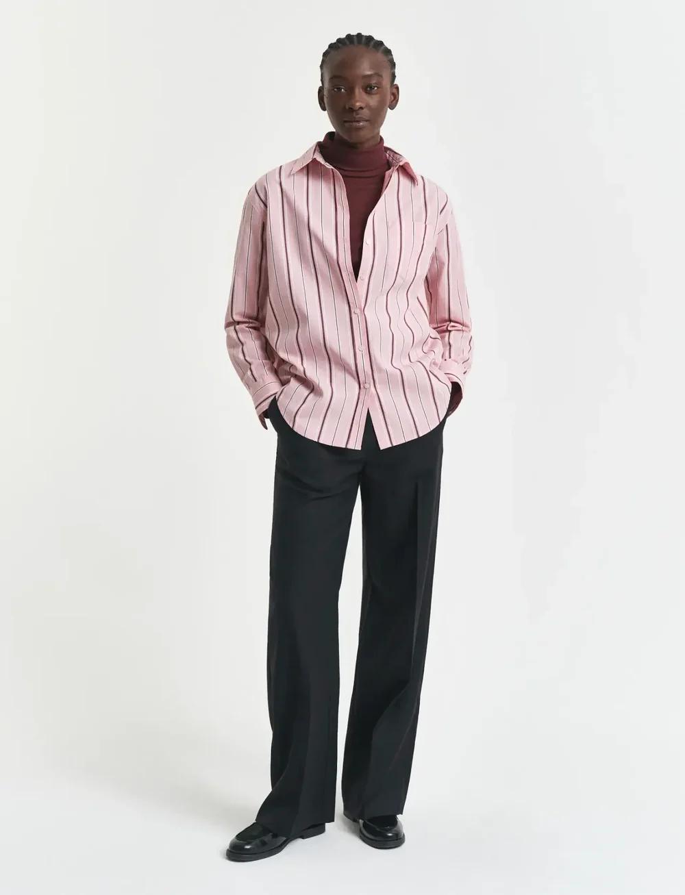 GANT - LIGHT COTTON LS TURTLENECK - rullekraver - plum wine - 4