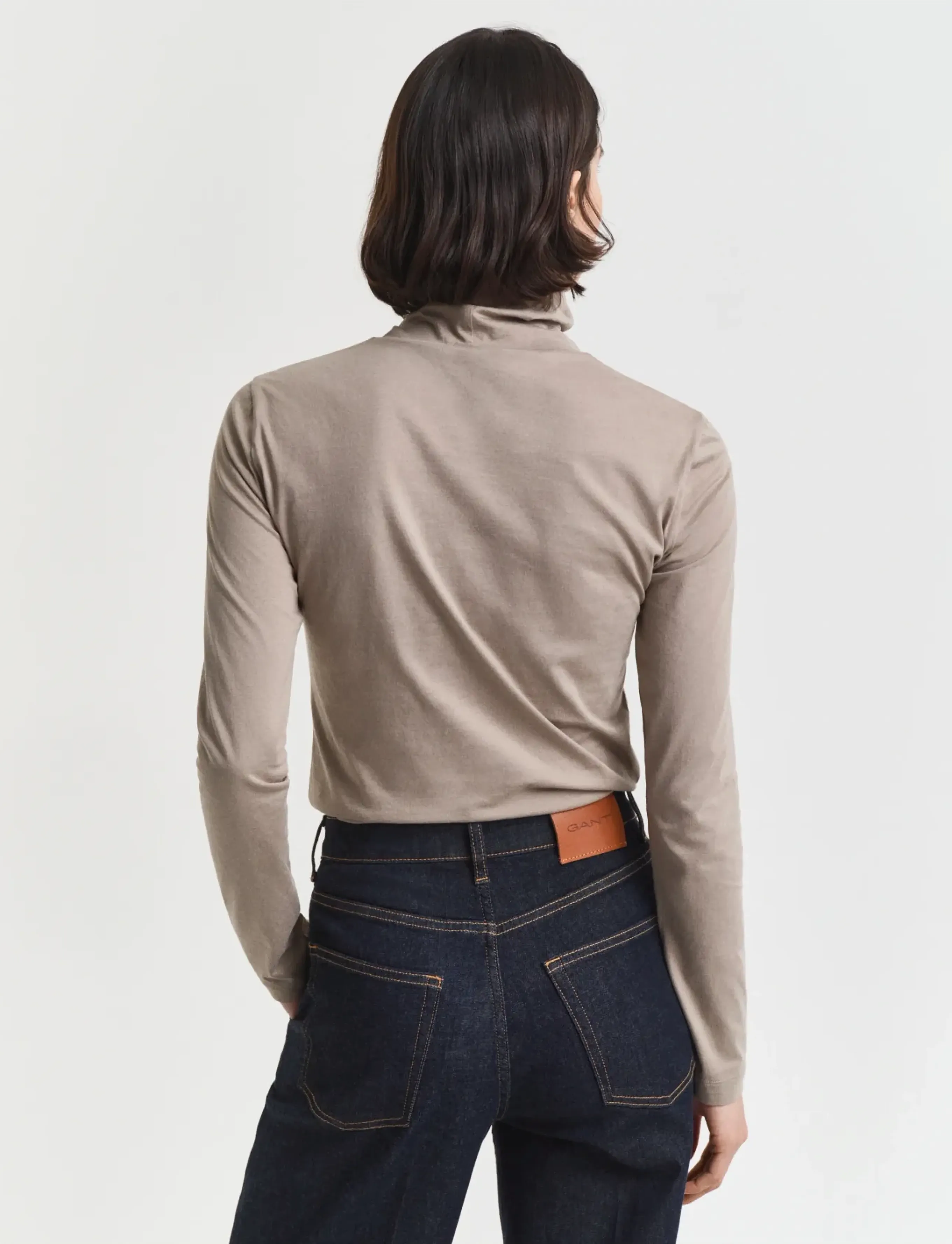 Gant - LIGHT COTTON LS TURTLENECK - rullekraver - taupe beige - 2