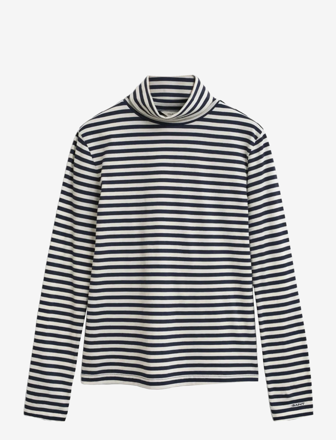 GANT - LIGHT COTTON STRIPED LS TURTLENECK - polotröjor - evening blue - 1